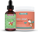 WONDER PAWS Milk Thistle Drops Plus Skin + Coat Soft Chews - kutyáknak Máj és vese támogatás, Detox & Skin and Coat Health - Milk Thistle 2 Ounces - Skin + Coat 70 Chews