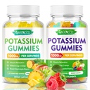 Kalium-Zitrat-Gummi 1000mg, hohe Potenz Kalium-Ergänzungsgummis für Erwachsene Frauen und Männer, Kalium-Gummi-Gummi-Unterstützung Leg Cramps & Muskel-Gesundheit, Ananas & Mixed Fruit Flavor