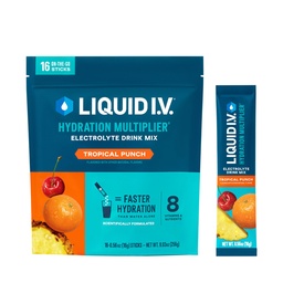 Liquid I.V. ® Hydration Multiplier - Tropical Punch - 124; Electrolyte Powder Drink Mix 124; 1 Pack (16 szervíz)