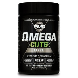 PMD Sports Omega Cuts Elite Fat Loss- Muscle Defining Forma - Omega Fatty Acids, MCT és CLA for Muscle Definition and Maintenance - Keto Friendly for Women and Men - Stimulant Free (90 Softgels)