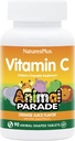NaturesPlus Animal Parade C-vitamin Gyermek rágótabletta - Natural Orange Juice Flavor - 90 Animal- Formuled Tablets, Pack of 2 - Vegan, vegetáriánus, glutén mentes - 90 Total Servings