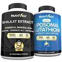 Nutritional Premium Shilajit kapszula & Liposomal Glutathione kiegészítés Bundle: Magas abszorpció Glutathione Liposomal & Shilajit kapszula férfiaknak és nőknek - Máj, Detox, & Vitalitás