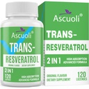 Sublingual Trans-Resveratrol Reinheit 99%, 3-in-1 Erweiterte Formel-Resveratrol-Ergänzung für Boost NAD+, Immun- & Energie-Unterstützung, Anti-Aging, Haut & Gesamtgesundheit, 120 Lozenge (120-Day Supply)
