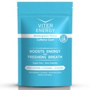 Viter Energy Caffeined Gum 60 mg koffein, B Vitamins, Guarana, Sugar Free. (Wintergreen, 8oz, Bulk Bag)