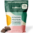 gutious Almond Protein Powder (Chocolate) - 18 Gramm reines gesündestes Vegan Protein für Damen und Herren - Perfekt Glutenfrei, Soy-Free & Smooth Gut Friendly Protein Powder for Sports Nutrition
