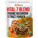 Ellie legjobb 7 gombás por kivonat Keverék kiegészítés Organic 114 Servings High Potency Double Extracted Cordyceps, Reishi, Törökország Tail, Chaga, Oroszlánsörény - 4oz