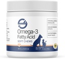 Stratford Pharmaceuticals EZ Chew Omega 3 Fatty Acid Soft Chew Max Strength - Dog Omega 3 Supplement - Soft Chew Treases with Fish Oil for Dogs - Small and Medium Dogs - 60 Soft Chews