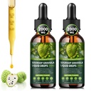 (2 Pack) Soursop Graviola Liquid Drops 2000mg, 98% Absorption for Cell Support & Regeneration, Immune Boost, Máj, Gyógynövény jóság, Soursop Bitters Liquid- Sugar / Gluten Free, Natural Flavor, 4 Fl Oz