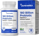 Választás Forma probiotikumok 180 milliárd CFU - 18 Strains + Lactoferrin + Prebiotics - Immun, Emésztőrendszeri és Gut Health - Székrekedés, Hasmenés, Gas & Bloating - nőknek és férfiaknak - 120ct