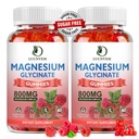 (2 Pack Sugar Free Magnézium Glicinate Gumies, 500mg Magnézium Glicinate with 200mg Magnézium Malate, Taurate, Oxide, COQ10, B6-vitamin és D3, Alvási és Nyugalmi támogatás, 120 Málna Gumies