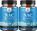NAC kiegészítés N- Acetyl Cystein 600mg - Vegan High Absorption NAC 600 mg Kapszulák - Glutatione Precisor a májtisztító detox és javítási Plus tüdő- egészségügyi és immunitási támogatás (180 adag)