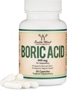 Bórsav kúpok (600mg Vaginalis kúp, 60 Count) Támogatja a vaginalis pH egyensúly, Odor Control (USP orvosi minőségű finom por, könnyű oldódás, harmadik fél tesztelt) által Dupla fa