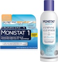 Monistat 1 napos fertőzés kezelése nők, 1 Miconazole Ovule beszúrása és külső Monistat Anti- Itch Cream Bundle + 10 fl oz Boric Acid Feminine Cleanser