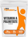BulkSupplements.com A-vitamin Palmitát por - Retinol Palmitát, A-vitamin kiegészítés Immun & Eye Support - Gluten Free, 35mg per Serving, 50g (1.8 oz) (1x csomag)