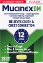 Mucinex köhögés csillapító és expectorant, DM Maximális hatáserősség 12 óra tabletta, 28ct, 1200 mg guaifenesin, enyhíti a mellkasi congestion, Quiets Wet és száraz köhögés, # 1 Doctor Ajánlott OTC Expectorant