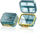 Kis Pill Box, Travel Pill Case, Acedada Daily Pill Container for Purse Pocket, Nedvességálló 7 Comistureproof Pill Holder, Stylish Portable Medicine Vitamin Organizer for Supplements Fish Oils, Blue