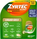 Zyrtec 24 Óra Allergia Relief Liquid Gels, Antihisztamin kapszula Cetirizine HCl Allergia Medicine All-Day Relief from Runny Orr, Tneezing, Itchy Eyes & More, 40 Count