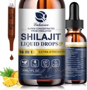 16 in 1 Shilajit Resin Liquid Drop, Shilajit W / Ginseng, Turmeric, Rhodiola, Wolfberry, Amla & Vitamins, Shilajit kiegészítés férfiak és nők számára 85 + Trace Minerals & Fulvic Acid, 1 Fl Oz