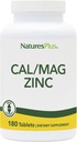 NaturesPlus Cal / Mag / Cink - 1000 mg Kalcium, 500 mg Magnézium, 75 mg Cink - 180 Vegetáriánus tabletta - Multi Mineral Supports Bone, Heart & Immune Health - Gluten- Free - 45 Servings