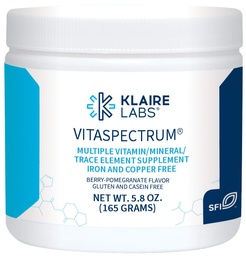 Klaire Labs SFI Health VitaSpectrum Powder - Children 's Multivitamin / Mineral with 23 Essential Nutriters in Berry- Pomegranate for Kids, No Copper, Iron, Gluten or Casein (30 Servings, 171 Gram)