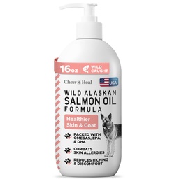 Vad alaszkai lazac halolaj kutyák számára - 16 óz. halolaj képlet - Pump Cap palack - Omega3 és 6, D-vitamin, EPA, és DHA egészséges bőr és kabát