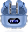 Kék vezeték nélküli fülhallgató P1 PRO, fülhallgató Vezeték nélküli Bluetooth fejhallgató Clear Call Mics fül Buds, Kényelmes Fit, IPX7 Vízálló hosszú akkumulátor élet, 30H Playtime for Sports Workout
