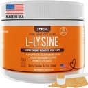 iHeartCats L- Lysine macskáknak - Immun & Respiratory Supplement for Cats - Cat Tneezing & Runny Orr Relief - L- Lysine Powder with Cat Nip - Chicken & Salmon Flavor