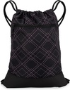 Drawstring gym Bag for Women Women124; Durable Lightweight Gym Cinch Backpack with Graphic Design124; Great for the Gym and Sports 124; Black / Rose - Geometry