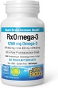 Természetes tényezők RxOmega3, Természeti támogatás a szív egészségének DHA és EPA, Napi étrend kiegészítés, 60 Softgels