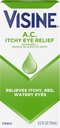 Visine A.C. Itchy Eye Relief Eye Drops with Cink Sulfate & Tetrahydrozoline HCl, Eye Drop Treatment with Redness Reliever & Astrive for Itchy, Red, Watery & Irritated Eyes, 0.5 fl. oz