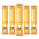 szernrazul Immun Triple Action Effervescent tabletta C-vitaminnal 1000mg, D-vitamin, cink, Support Daily Routine, Gluten- Free, Sugar- Free, Lactose- Free, Orange Flavor, 20 tabletta (5x20-as csomag)