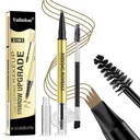 2 in 1 Long- lasting Eyebrow Pencil and Brow Up- Grade Gel, Light Brown and Brown Shades (3 # Dark Brown)