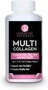 Gencrofals Multi Collagen Capsules Types I, II, III, V & X - 120 Veg Caps -for Healthic Hair Skin, Nails 1500mg Non-GMO, Pasture- Raised, ketrec Free and Cruelty Free Source