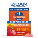 Zicam Cold Remedy Cink Rapidmelts, Cherry Flavor, Homeopátiás, Cold Shorting Medicine, Rövidek Hideg Időtartam, 25 Számlás