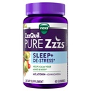 ZzzQuil PURE Zzzs De- Stress 2 mg Melatonin Gumies,, Alvási AIDS felnőttek, Ashwagandha a stressz támogatás, 60 Gumies