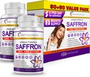 Saffron Ergänzungen - 100% reine Saffron Extrakt Kapseln - Boost Energy & Mood, Fokus, Vision, unterstützt Auge, Retina, und Lens Gesundheit, Unterstützung Herz Gesundheit für Frauen & Männer - Made in USA - 120 Kapseln