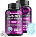 Probiotikumok nőknek 190 milliárd CFU - 10 Strains & Postbiotikumok Wowen- Immunrendszeri, Emésztési, Gut, Vaginal & Urinary Health, PH Balance- Támogatja az alkalmi székrekedést, Gas & Bloating, 120 kapszula