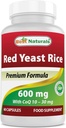 A legjobb természetes vörös élesztős rizs COQ10 60 kapszula - 600 mg vörös élesztős rizst és 30 mg CoQ10-et tartalmaz