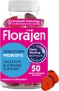 Florajen Organic probiotic Gumies for Women & Men - Gut Health & Immune Support Supplement - Székrekedés és puffadás - 50 Gumies