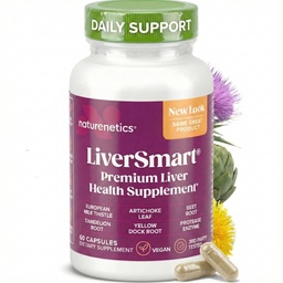 Naturenetics Milk Thistle Májtisztító és Támogató Kiegészítés, 60 kapszula - 80% Silymarin kivonat Artichlore & Dandelion, Támogatja a máj Enzimek, Energy, & Digestion - Vegan, gluténmentes
