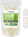 XPRS Nutra mérete 3 üres kapszula - 1000 db tiszta, üres vegán kapszula - vegetáriánus tabletták - DIY növényi kapszula töltelék - Veggie Pills