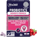 Bio360 Probiotics for Women Vaginigal Health - Unterstützt pH Balance, Vaginal, Urinary, & Digestive Health - 50 Billion CFU & 15 Einzigartige Strains für gesunde Vaginal Odor & Vaginal Flora - Shelf Stable