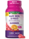 Nature's Truth Hair, Skin, and Nails Gummies | with Biotin | 140 Count | Fruit Flavor | Vegan, Non-GMO und Gluten Kostenloses Vitamin für Männer und Frauen