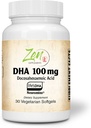 Zen kiegészítők - Neuromins DHA 100 Mg - Vegan & Algae Sourced DHA kiegészítés Supports Eye Health, Heart Health, and Optimal Wellness 30- Vegcaps