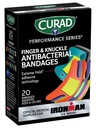 CURAD Performance Series IRONMAN Antibakteriális Bandages, Extreme Hold Adhesive Technology, Finger & Knuckle Bandages, Flexible Fabric, Variety Pack válogatott méretekkel és színekkel, 20 Count