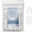PureCaps USA - Üres Vegetáriánus Vegán Pullulan Pill Capsule Size 000 db.124; 1000 szétválasztott tabletta