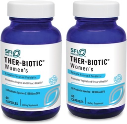 Klaire Labs SFI Health Ther- Biotic Women 's - Vaginal Probiotics for Women - Support Healthy Acidic Vaginal Balance & Comfort - 25b CFU Lactobacillus & Bifidobacterium (60 kapszula, 2 csomag)