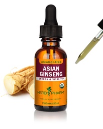 Herb Pharm ázsiai (Panax) Ginseng folyékony glicerit energia és állóképesség, alkoholmentes glicerit, 1 Oz