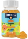 FREEDA-C-vitamin Gyerekek C-vitamin Gummies - Gyerekek Sugar Free VIT C Gummy Chewable felnőtteknek, Teens & Children - Certified Kosher, Delicious Orange Flavor, Zero Sugar Immun Support Supplement (60 Ct)