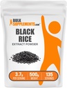 BulkSupplements.com Fekete rizs kivonat por - fekete rizs por, glutén mentes kiegészítés - ízesítetlen, 3,7g per szerving, 500g (1,1 kg) (1-es csomag)